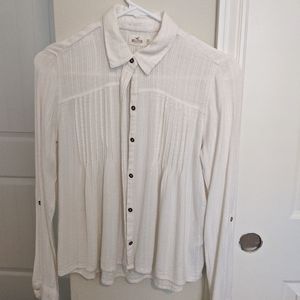 Hollister White Button Up Blouse